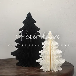 Arbre de noël en papier carton 8/10/12 pouces 3D arbres en nid d'abeille pièce maîtresse de table pour décorations de maison de fête de vacances de noël moderne