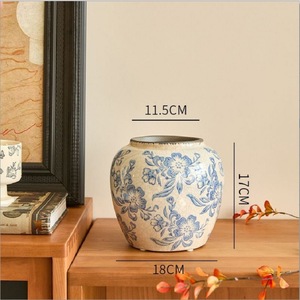 <span class=keywords><strong>Vase</strong></span> de table floral artisanal en porcelaine de Jingdezhen bleu et blanc, cuit à haute température, style traditionnel chinois, pour mariage et Pâques - Product Image 4