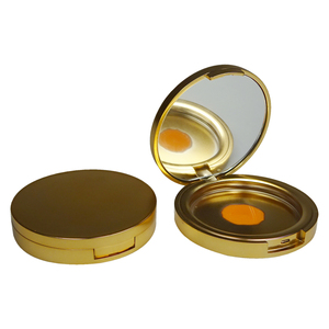 Factory Transparent Round ABS <b>Plastic</b> Compact Cosmetic Powder Packaging Case with <b>Mirror</b> Blush Case - Product Image 1