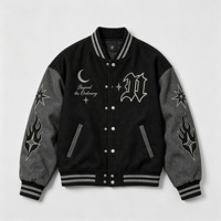 Blouson universitaire d'hiver pour homme, style Hip Hop, coupe oversize, broderie gothique, patchwork, lettres personnalisées, streetwear, col montant, vêtement d'extérieur