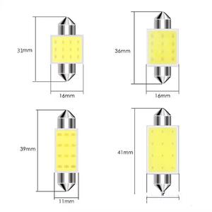 Ampoule LED T10 double pointe 12V 3W multicolore pour lecture, coffre, toit de voiture, accessoires d'éclairage intérieur 31/36/39/41mm pour voitures - Product Image 5