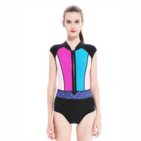 Vente chaude de haute qualité femmes personnalisé 3mm néoprène à manches courtes Rashguard pour MMA plongée surf combinaison avec pour les Sports nautiques