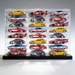 Vitrina de Pared Moderna Personalizada de Acrílico Transparente con Puerta Antipolvo para Autos de Juguete a Escala - Product Image 4