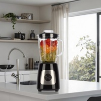 1,5L Glazen Blender met RVS-mes, 1000W, 4-snelheidsmotor voor huishoudelijk & hotelgebruik, geschikt voor vlees/fruit.
