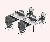 Table d'ordinateur à cloison 2 4 6 8 places Bureau pour 4 personnes Bureau moderne Poste de travail linéaire Cabines à vendre