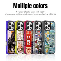 Coque de téléphone détachable et amovible antichoc en TPU noir 2,8 mm et PC 2 mm avec logo personnalisable par sublimation pour iPhone 17/18 Pro Max