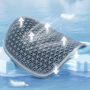 Coussin de siège lombaire oblong en gel nid d'abeille et soie glacée, rafraîchissant et ventilé, toutes saisons, pour la conduite automobile - Product Image 3