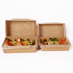 Boîte en papier kraft jetable, pour salade, qualité alimentaire, avec couvercle Anti-buée en PET/boîtes de légumes, pièces, vente en gros - Product Image 6