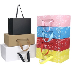 Caja de Zapatos Personalizada al por Mayor, Caja de Embalaje Plegable para Envíos, Caja de Zapatos de Papel Corrugado Impreso con Asa - Product Image 1