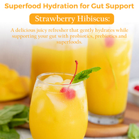 Poudre Détox Nettoyante OEM aux Électrolytes, Prébiotiques et Superaliments pour l'Hydratation, Saveur Mangue Fruit de la Passion, Ventre Plat