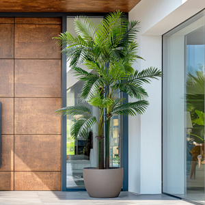 하이 퀄리티 인공 식물 구부러진 인공 야자수 및 팬 손바닥 집이나 사무실 장식 플라스틱 생일 장식 - Product Image 3