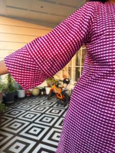 Ensemble coordonné pantalon et veste en gingham violet pour femme |   Ensemble coordonné décontracté à carreaux tendance pour femme, vente en gros - Product Image 5