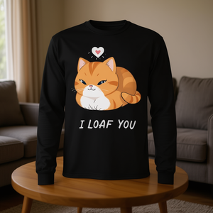 Maglietta a maniche lunghe Tabby Cat I Loaf You - Product Image 3