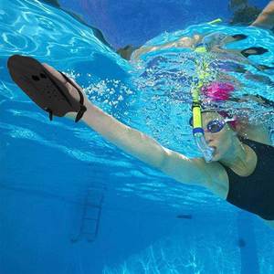2 piezas/un par de guantes de paletas de Entrenamiento de natación con correas, <span class=keywords><strong>aletas</strong></span> palmeadas de mano de natación, <span class=keywords><strong>aletas</strong></span>, tablas de carrera asistida de autoentrenamiento - Product Image 4
