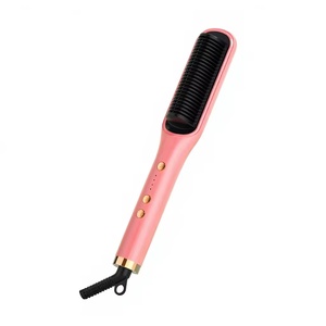 Dual-Use Forest Green Metal Ceramic Hair Straightener Curler with LED Display Negative Ion Volumizing Household Electric Heater - Product Image 1