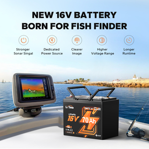 Litime 16V 70ah Bluetooth Lifepo4 Lithium Batterij Deep Cycle Pack Voor Fish Finder Vissen Elektronica Us Eu Au Jp <span class=keywords><strong>Ca</strong></span> Stock - Product Image 2