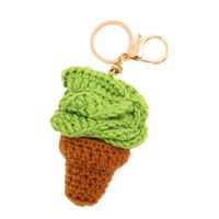 Porte-clés en forme de carotte en crochet tricoté, mignon, pendentif pour sac à dos, en fil Grass Dango, design anime d'Asie du Sud-Est, en métal tendance