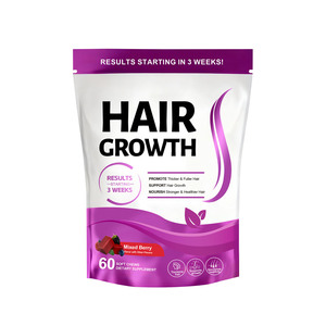 Approvisionnement direct usine, service personnalisé, faible MOQ, gommes capillaires naturelles à la biotine et <span class=keywords><strong>vitamine</strong></span> <span class=keywords><strong>E</strong></span> pour la croissance, la force et la réparation des cheveux - Product Image 1