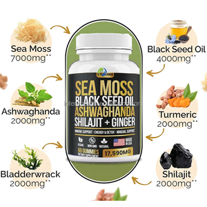 Cápsulas de Cúrcuma, Musgo Marino y Shilajit de Marca Propia Ausreson, Suplemento Todo <span class=keywords><strong>en</strong></span> Uno con Aceite de Semillas Negras, Ashwagandha y <span class=keywords><strong>Jengibre</strong></span> - Product Image 2