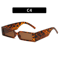 Lunettes de soleil unisexes de style vintage punk rectangulaires, design OEM, monture en alliage, blanc et bleu, pour la vente en gros
