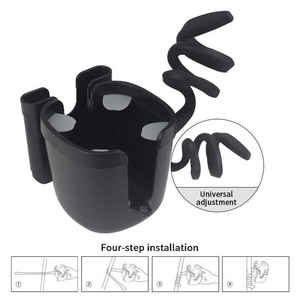 Portavasos antideslizante para cochecito, accesorio <span class=keywords><strong>Universal</strong></span> ajustable para cuello de cisne, soporte para teléfono móvil, soporte para <span class=keywords><strong>carrito</strong></span> de cochecito de bebé - Product Image 2