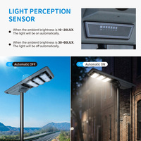 Lampe solaire de rue LED KCD Capteur de mouvement Lumen élevé Batterie au lithium intégrée 100watts 150w 200w Lampadaire solaire d'extérieur