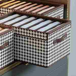 High Quality Foldable Wardrobe Clothes Divider Hot Sale Rectangle Compartment <b>Storage</b> Box Washable Handle <b>Storage</b> <b>Boxes</b> Bins - Product Image 4