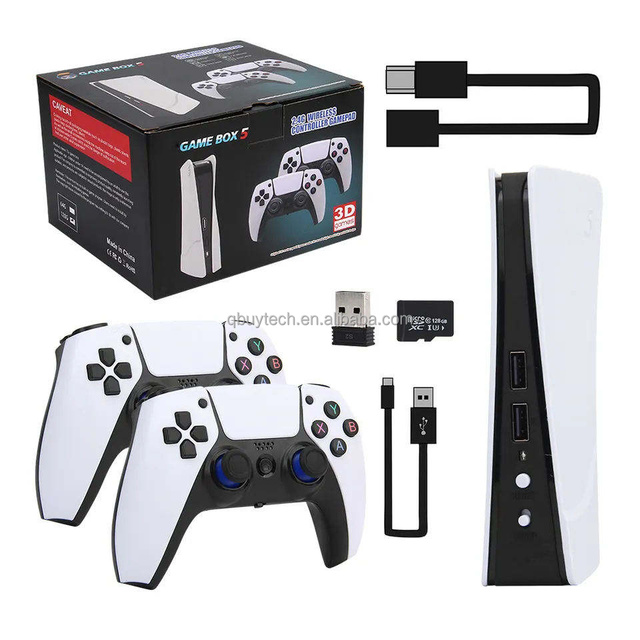 S905L P5 Plus TV Game Console 2.4GHz Dual Wireless Controllers 4K HD 40000+ Games 128GB SFC Classic Family-Friendly