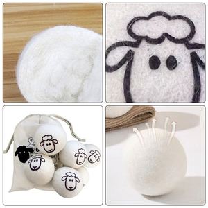 Bolas de Lavandería de Lana de Cordero de 5 cm, Ecológicas, de Tela Natural, Suaves, Estilo Dibujos Animados, Esponjosas - Product Image 6