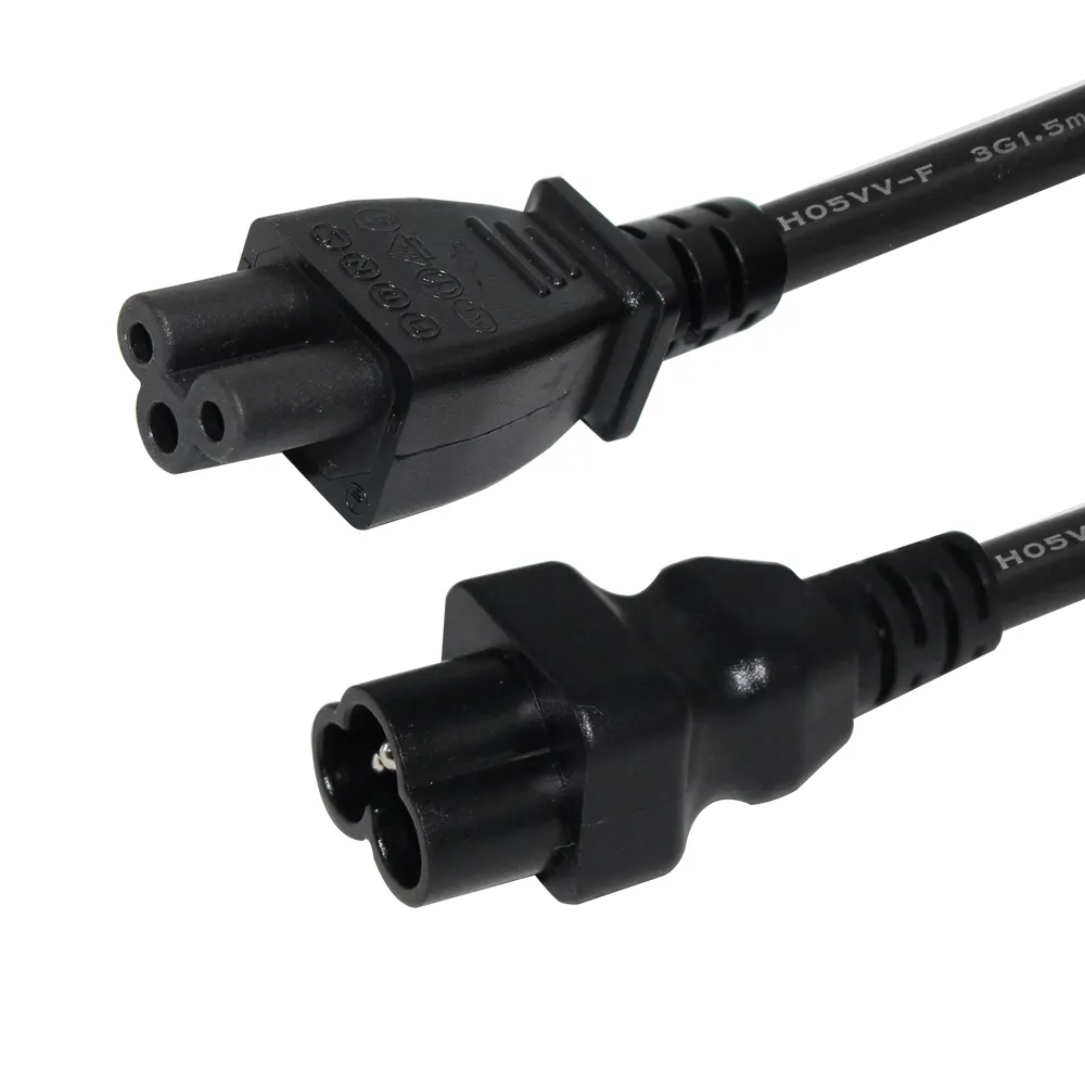 Iec 320 Male to Female Mickey Mouse Pin Wire Clover Set Cloverleaf Extension Cable Lead C5 C6 Connector Power Cord