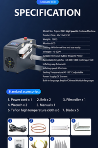 Máquina de colchón de aire en varios idiomas 3801 funciona para diferentes materiales de burbujas de aire Pantalla táctil inteligente Tiempo de trabajo prolongado - Product Image 2