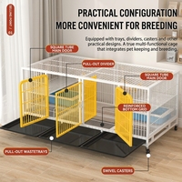 Cage pour animaux de compagnie en fer, pliable et empilable, grand format, style classique, avec support d'élevage élégant, respirante et robuste, pour canaris, perroquets, chats et chiens