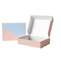 Boîte en papier imprimée dégradé bleu rose personnalisée, toujours écologique, recyclable, pliable, en carton ondulé, pour emballage cadeau et expédition