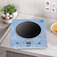 Cuisinière électrique portable à un brûleur à économie d'énergie avec plaque en verre céramique à motif marbré pour usage domestique, plaque à induction