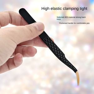 Nagelpflege-Werkzeuge Edelstahl Goldene Feder-Pinzette Delfin-Pickel-Entferner Multifunktionale Präzisionspinzette für Maniküre Schwarz - Product Image 3