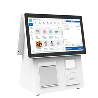 Système de point de vente de bureau à double écran tactile entièrement en métal, terminal de paiement dédié pour les cafés de détail