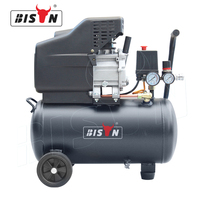 Compresseur d'Air Électrique Portable Économique Bison de Chine 1,5 CV 25 L 220 V à Entraînement Direct pour Peinture au Pistolet