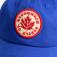 Casquettes de baseball en coton sergé non structurées à 6 panneaux, style « Dad Hat », avec logo personnalisé tissé en cercle, certifiées CE BSCI, vente en gros