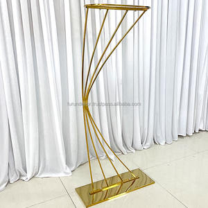 ขาตั้งดอกไม้ทรงเรขาคณิตสแตนเลสเรียบง่าย รุ่น HJ-002 สำหรับตกแต่งงานแต่งงาน ขายส่ง - Product Image 3