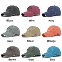 Gorra de béisbol deportiva Unisex ajustada algodón lavado color lavado 6 paneles bordado 3D clásico vintage al por mayor