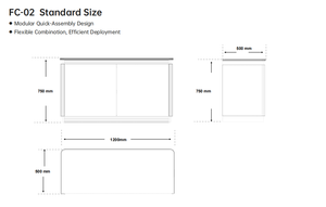 Consola de Control Comercial Moderna Kesino, Mueble de Oficina Modular de Acero Inoxidable/Vidrio con Esquinas Redondeadas de un Solo Lado - Product Image 3