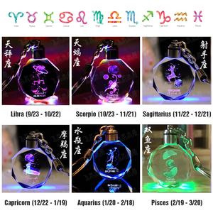 Llavero <span class=keywords><strong>de</strong></span> <span class=keywords><strong>Cristal</strong></span> con Luz LED <span class=keywords><strong>de</strong></span> las 12 Constelaciones, Llavero con Signos del Zodiaco, Regalo <span class=keywords><strong>de</strong></span> Horóscopo - Product Image 3