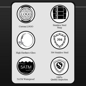 Reloj Cuadrado Personalizado de 28.5mm para Mujer, con Números Arábigos, Acero Inoxidable, Cristal de Cuarzo MIYOTA, Esfera de Cristal, a la Moda - Product Image 5