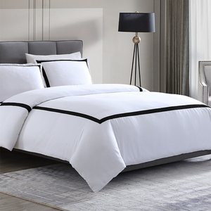 Ensemble de housse de <span class=keywords><strong>couette</strong></span> en satin de coton blanc certifié OEKO-TEX, ultra doux, haute densité, 60s 300TC, motif géométrique, luxe - Product Image 4