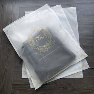 Custom Gold Logo Frosted Ziplock <b>Bags</b> | Luxury Resealable Packaging for Cosmetics & Accessories For Small Business - Product Image 1