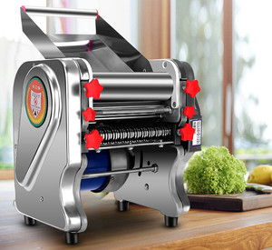 Machine à pâtes électrique commerciale en acier inoxydable, machine à pâtes fraîches, rouleau à pâte, coupe-pâte pour ramen, spaghetti - Product Image 1