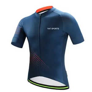Quick dry optional choice fabric cycling wear tops sublimation printing pattern silicone gripper band custom cycling jersey