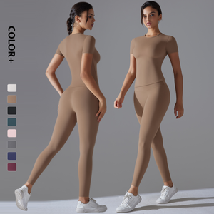 Wholesale Workout Gym Sets Running Fitness Women Gym Leggings High Waist 2 Piece Yoga Set