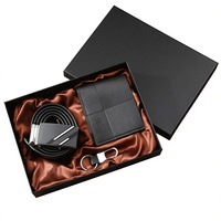 Ensemble cadeau d'affaires haut de gamme pour homme 5 pièces avec portefeuille, ceinture et boîte pour la fête des pères - Modèle M2966