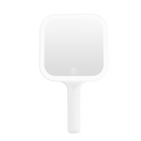 Miroir de courtoisie de voyage éclairé à main rechargeable avec trois modes de couleur pour les filles contrôle par capteur tactile Type-C alimenté